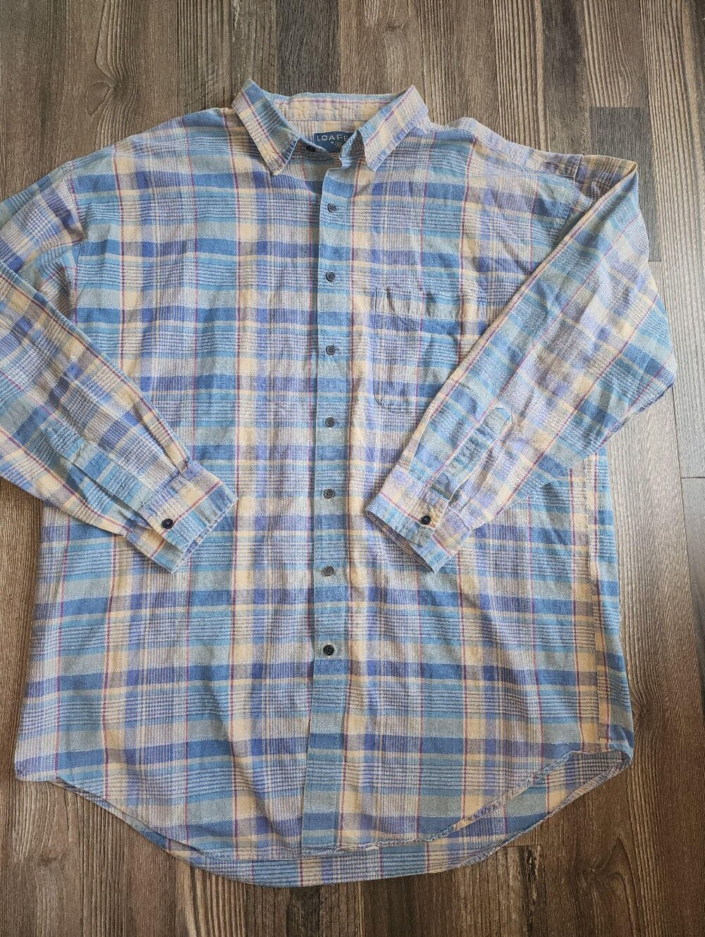 Men's Loafers By Reed St. James Long Sleeve Button Down Shirt XXL Blue Tan